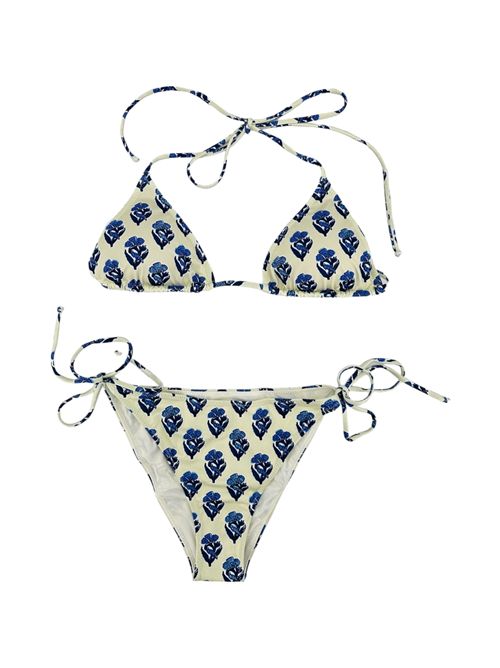 Jaipur patterned women's swimsuit, white and blue MC2 Saint Barth | LEAH+VIRGO JAIPURFLOWER10